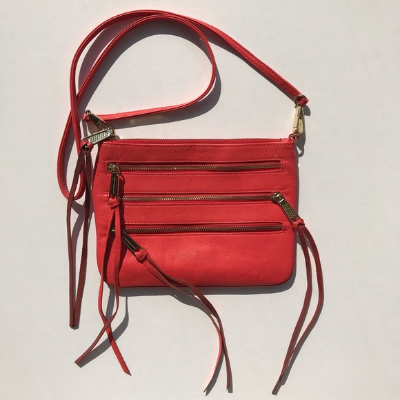 Rebecca Minkoff 3-Zip Rocker Red Crossbody - Picture 1 of 8